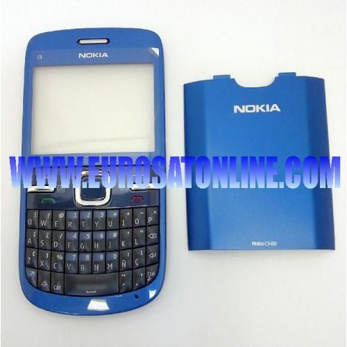 Foto Carcasas Nokia C3-00 Azul PACK1