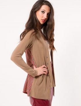 Foto Cardigan combinado con bolsillos de laga