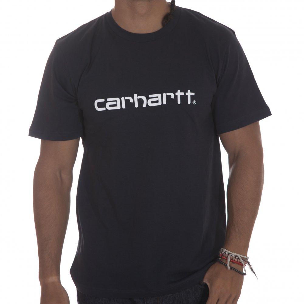 Foto Carhartt Camiseta Carhartt: S/S Script Cotton Imperial Navy/White BL T