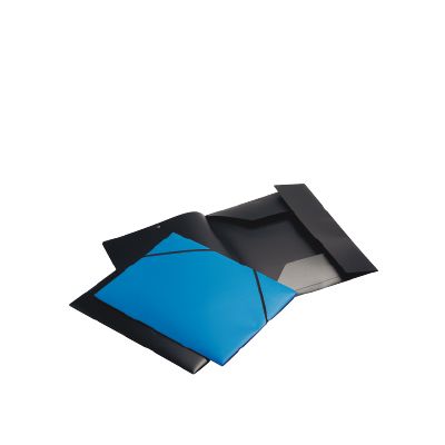 Foto Carpeta de gomas y 3 solapas en polipropileno azul A4 Viquel