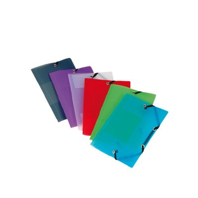 Foto Carpeta de gomas y 3 solapas en polipropileno translúdico colores surtidos Viquel