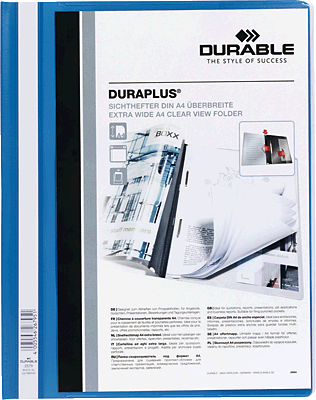 Foto Carpeta Durable fástener Duraplus azul (paquete de 25 unidades)