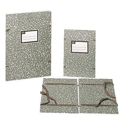 Foto Carpeta gris jaspeado cierre con cintas formato folio