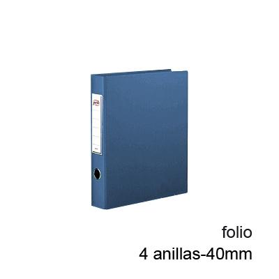 Foto Carpeta Pardo tamaño folio de 4-40mm. color azul