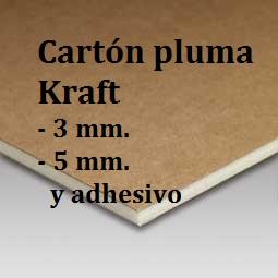 Foto Cartón Pluma Kraft 70x100 cm. 5 mm. media cara kraft adhesivo....