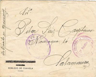 Foto Carta Del Frente. Robledo De Chavela (madrid) 1936.