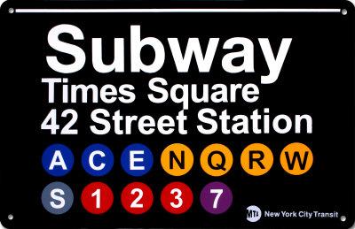 Foto Cartel de chapa Metro Times Square - Estación de la Calle 42, 28x43 in.