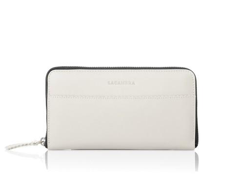 Foto Cartera blanca cremallera negra