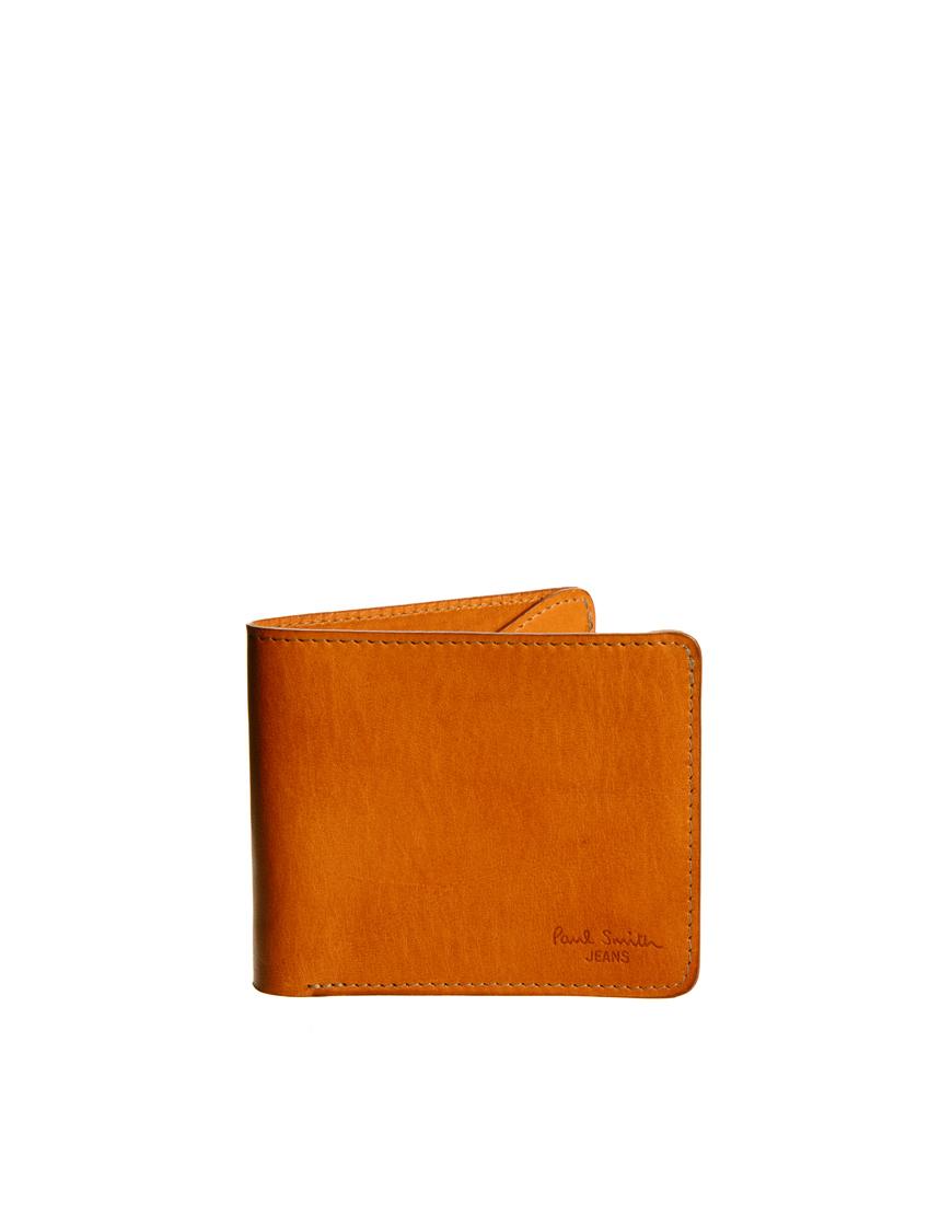 Foto Cartera plegable de cuero de Paul Smith Jeans Tostado