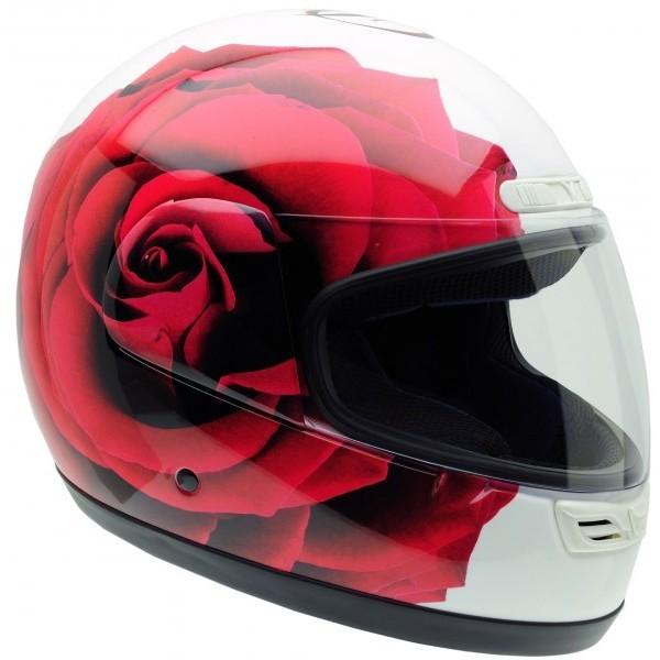Foto Casco Integral Moto 3D Activy Red Rose & Roll