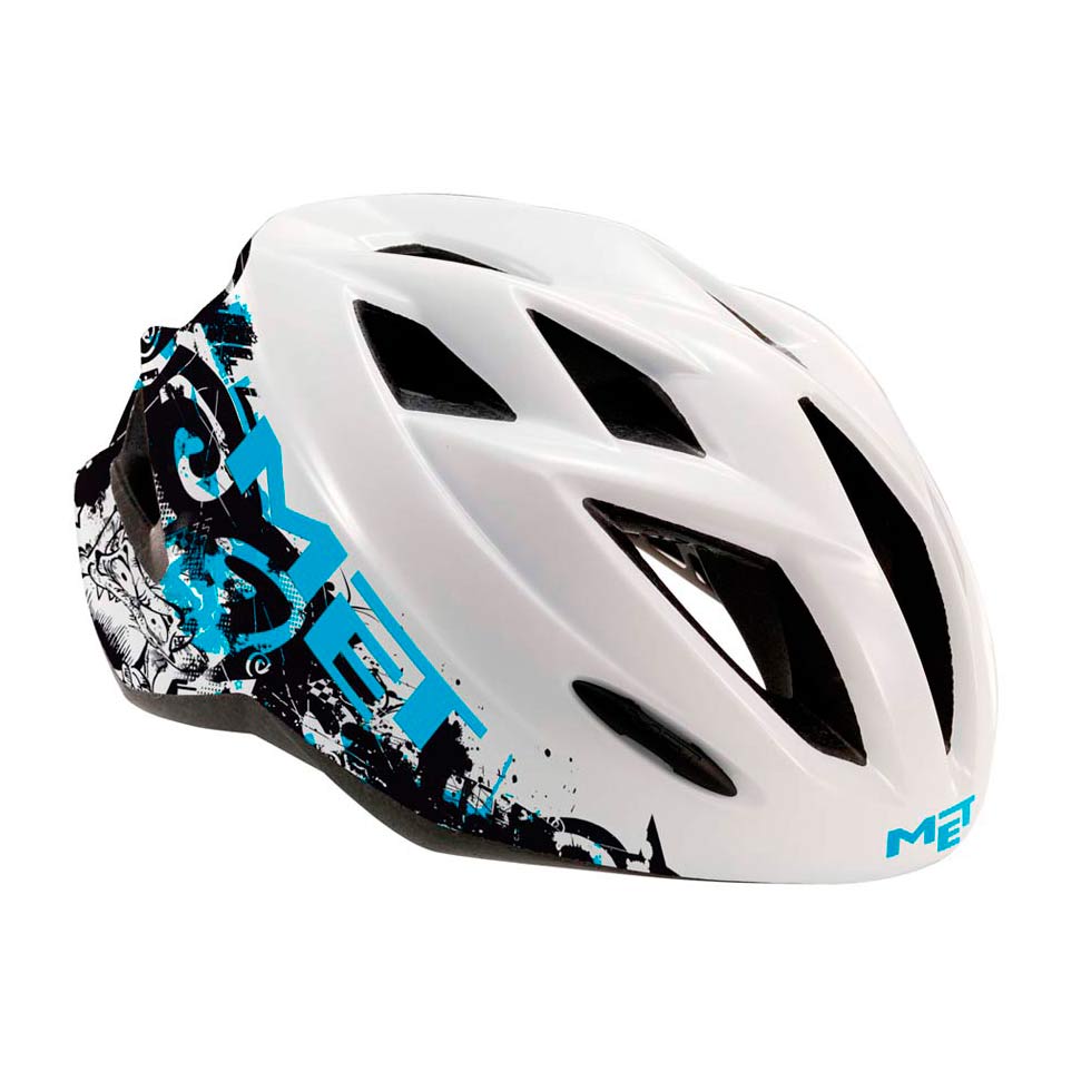 Foto Casco MET Gamer blanco cyan