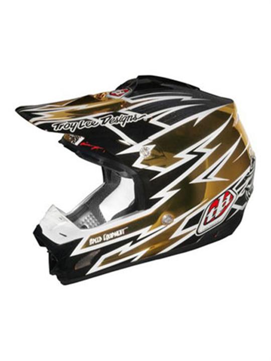 Foto Casco MX Troy Lee Designs SE3 Zap oro Chrome