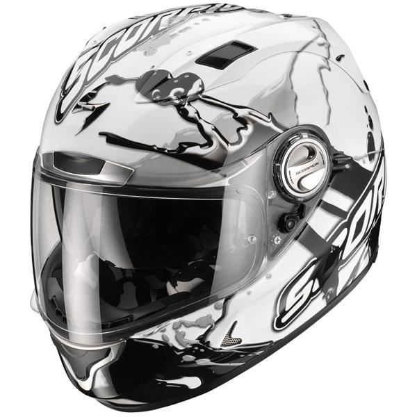 Foto Casco scorpion exo-1000 splash blanco negro (tipo e11)