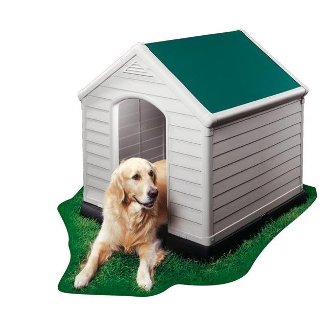 Foto Caseta perro resina keter dog kennel beis-verde 95 x 99 x 99 cm
