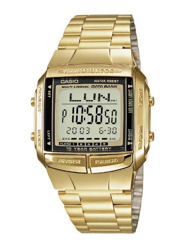 Foto CASIO Collection DB-360GN-9AEF - Reloj de caballero de cuarzo, correa de resina color oro (con cronómetro, alarma, luz)