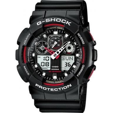Foto Casio Mens G-Shock Combi Display Black Watch Model Number:GA-100-1A4ER