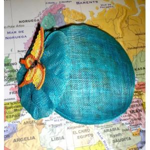 Foto Casquete turquesa con mariposa