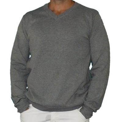 Foto Caster jeans | jersey punto cuello pico | Pol | color gris | talla L