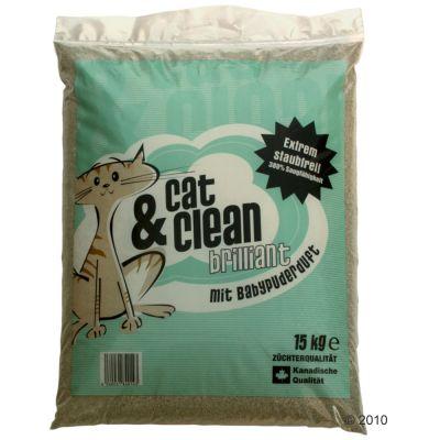 Foto Cat & Clean Brilliant con aroma a talco para bebe's - 15 kg