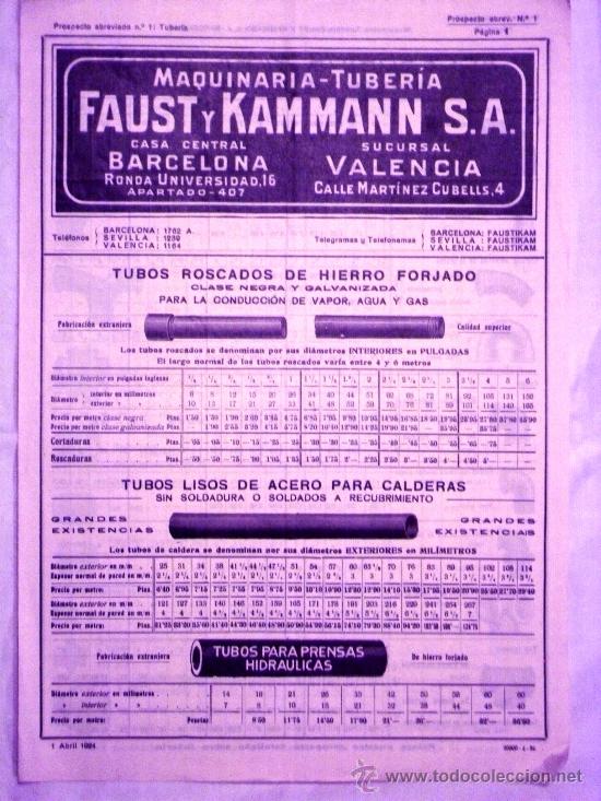Foto catalogo maquinaria tubería faust y kamman años 20 todo tipo
