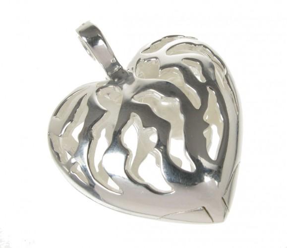 Foto Cavendish French Ornate open filigree heart with fresh water pearl