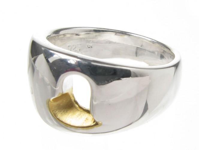 Foto Cavendish French Silver band ring with gold vermeil heart