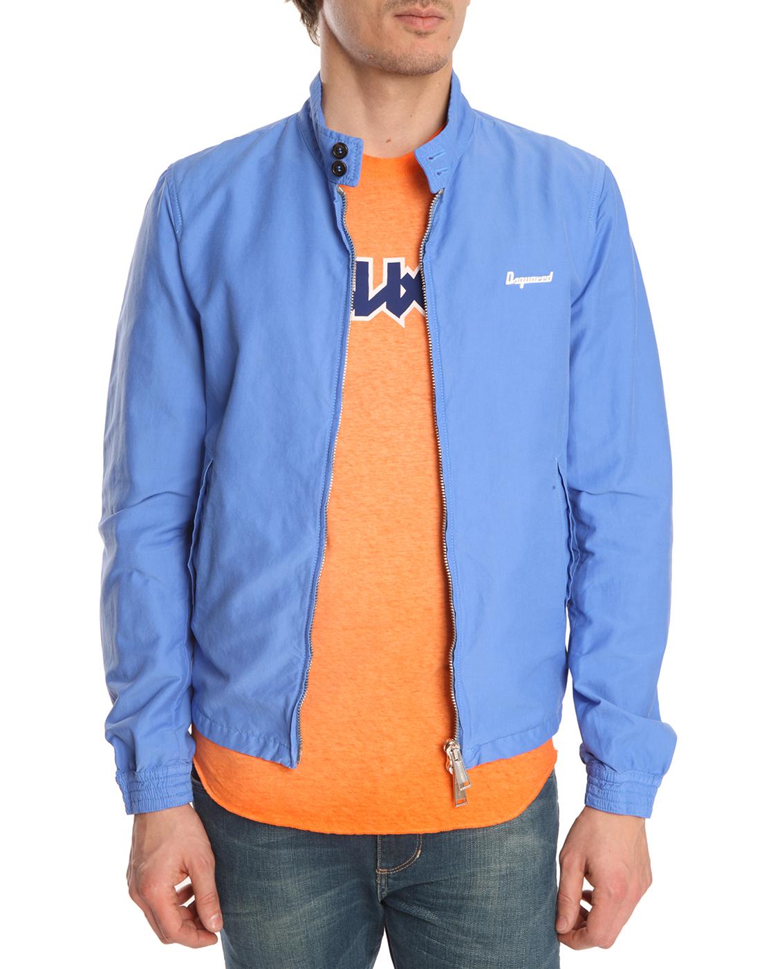 Foto Cazadora cuello abotonado azul Cazadora cuello abotonado azul