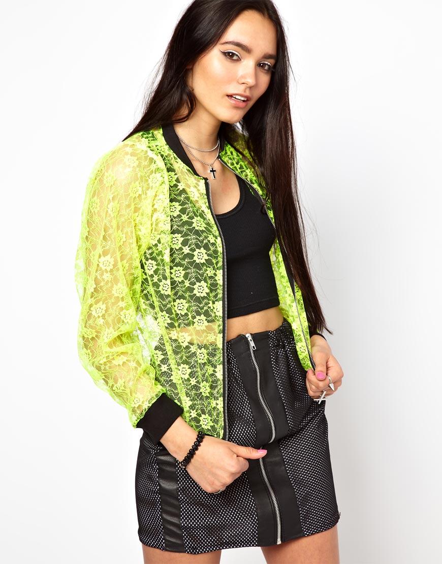 Foto Cazadora de aviador de encaje de The Ragged Priest Verde