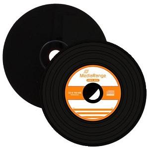 Foto CD-R 52x 700MB MediaRange Vinyl Negro Tarrina 50 uds **I3**