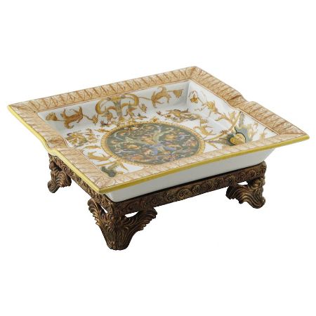 Foto Cenicero rectangular 19cm c/peana bronce -Versamis en Porcelana Adèle Carey