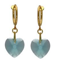 Foto Cerceau valentine clip de corazón de cristal turquesa de swarovski luz