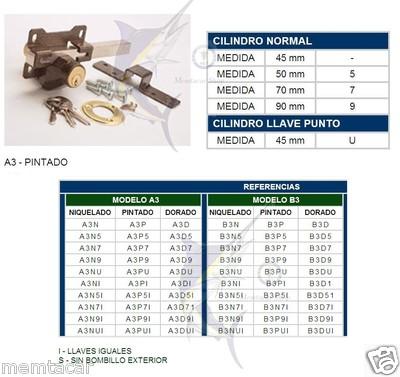 Foto Cerradura Cays B3p Pintado Bombin 90 - Envio Urgente