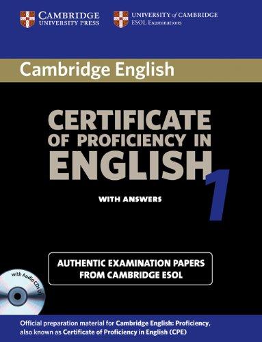 Foto Certificate Of Proficiency In English 1. Student's Book (+ Key): Examination Papers from the University of Cambridge Local Examinations Syndicate (CPE Practice Tests)