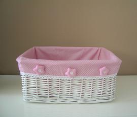 Foto Cesta de mimbre infantil Rosa Mediana
