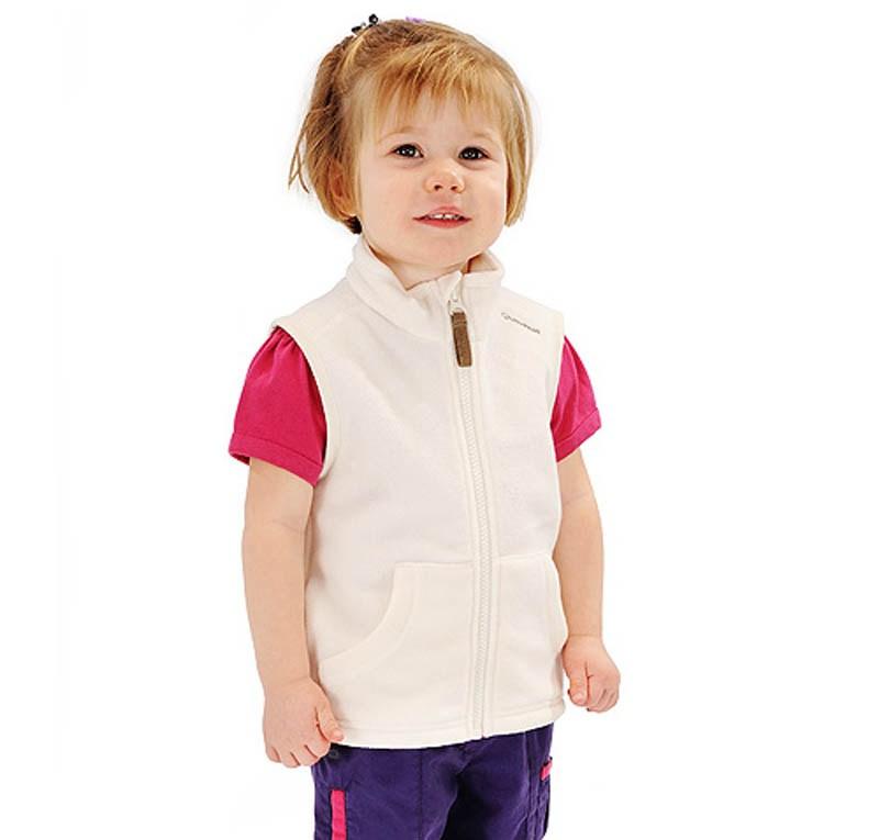 Foto chaleco polar quechua forclaz 500 baby blanco talla 6 meses