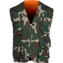 Foto chaleco reversible camuflaje + naranja