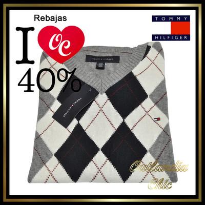 Foto Chaleco Tommy Hilfiger Hombre Gris Con Rombos Talla Xl