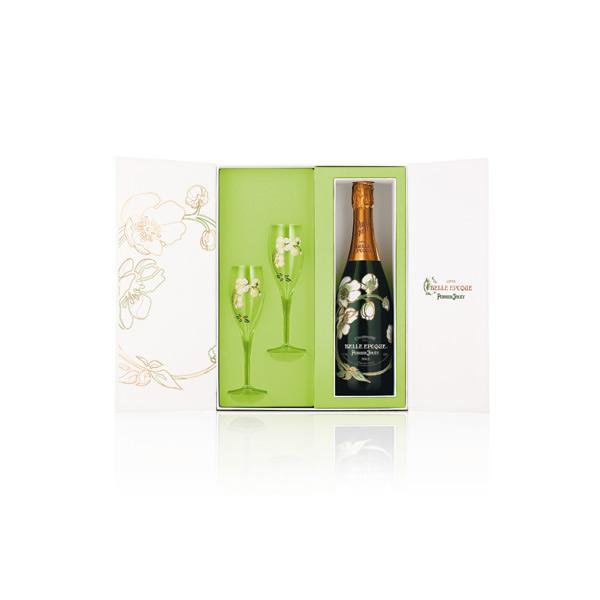 Foto Champagne Perrier Jouët Belle Epoque 2002 coffret + 2 copas de champan