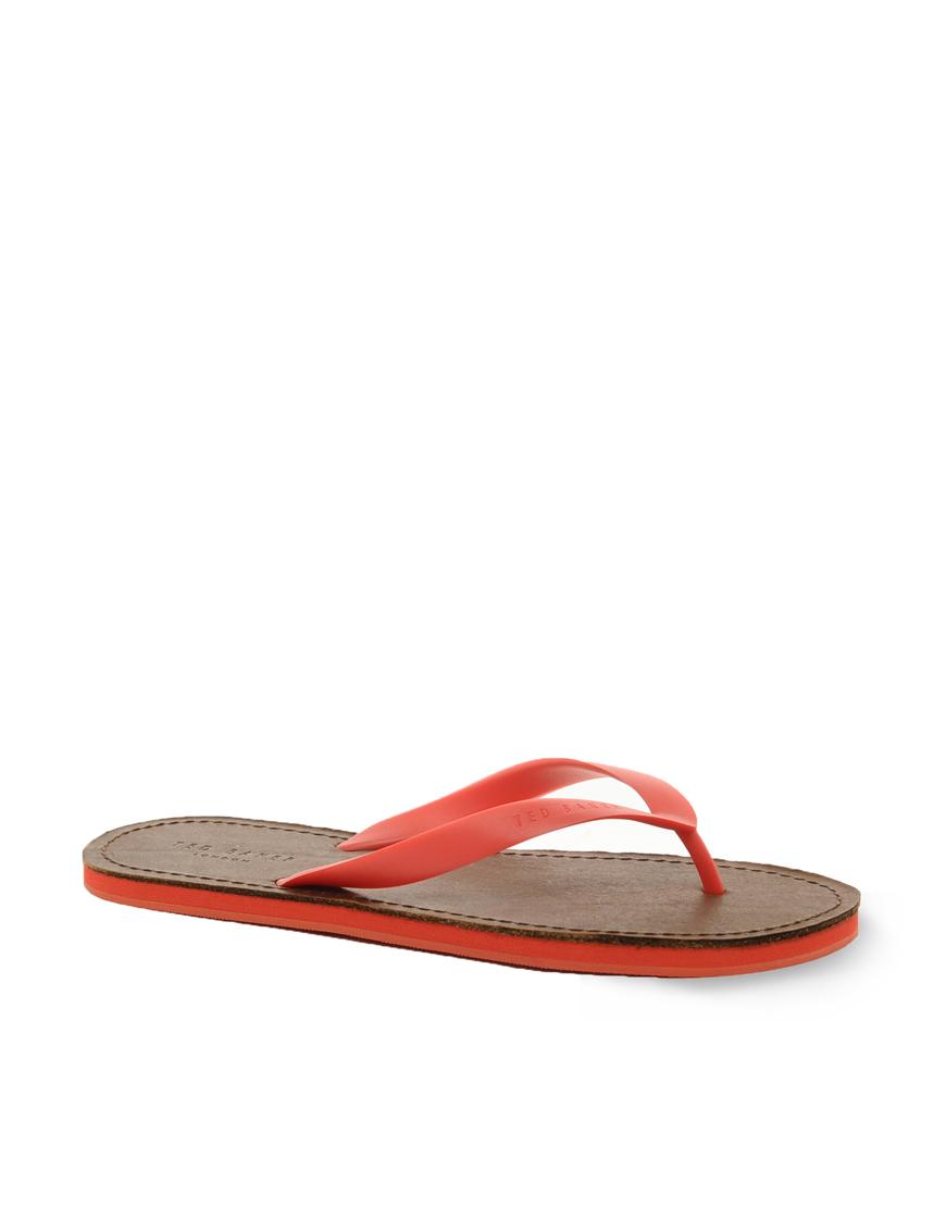 Foto Chanclas de cuero Apohak de Ted Baker Rojo