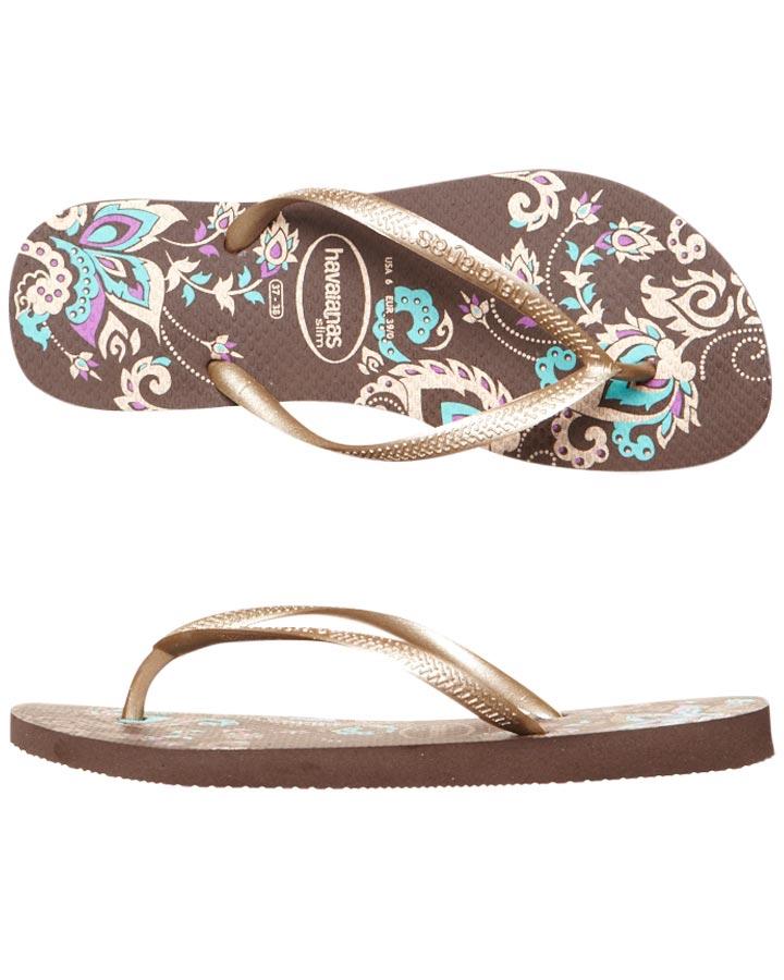 Foto Chancletas Slim Season De Havaianas - Marrón Oscuro Dorado