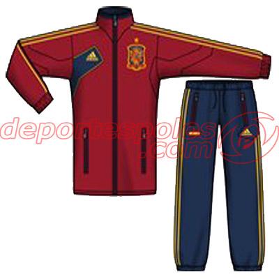 Foto chandal/adidas:fef pres suit y 164 rojounive/azulr