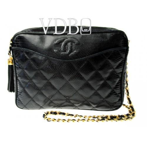 Foto Chanel Black Skin Caviar And Gold Chain Shoulder Bag