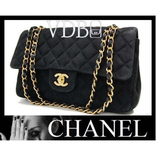 Foto Chanel Black Suede Leather Classic Flap Bag
