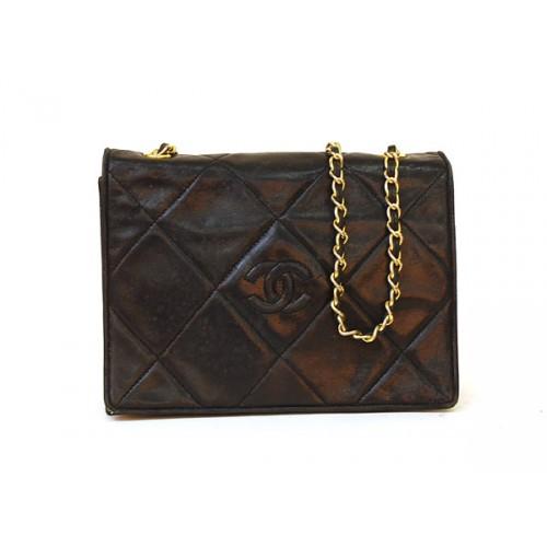 Foto Chanel BlacklLeather Chain Shoulder Flap Bag