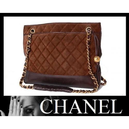 Foto Chanel Brown Suede Leather Tote