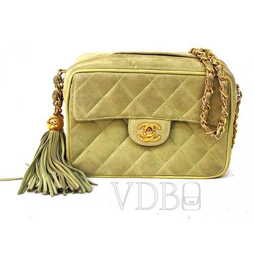 Foto Chanel Lime Green Suede Shoulder Bag