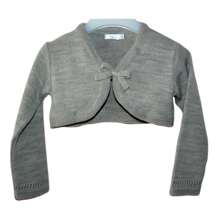 Foto Chaqueta bebe lazo gris