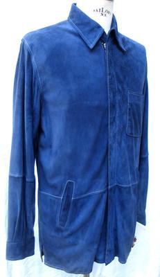 Foto Chaqueta Camisa Ante Azul Hombre Pielt.50 Ricard Pells Nueva-pvp 370ÿ Mira Fotos