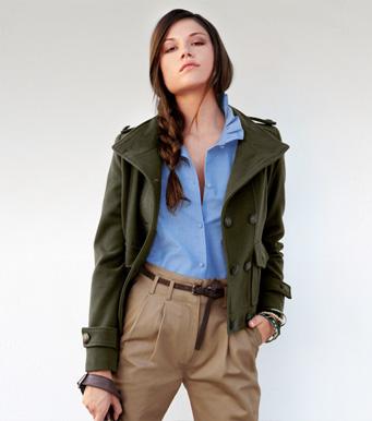 Foto Chaqueta cazadora mujer manga larga estilo militar