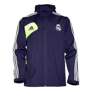Foto chaqueta chubasquero entrenamiento azul adulto real madrid 2012-2013. altura 198